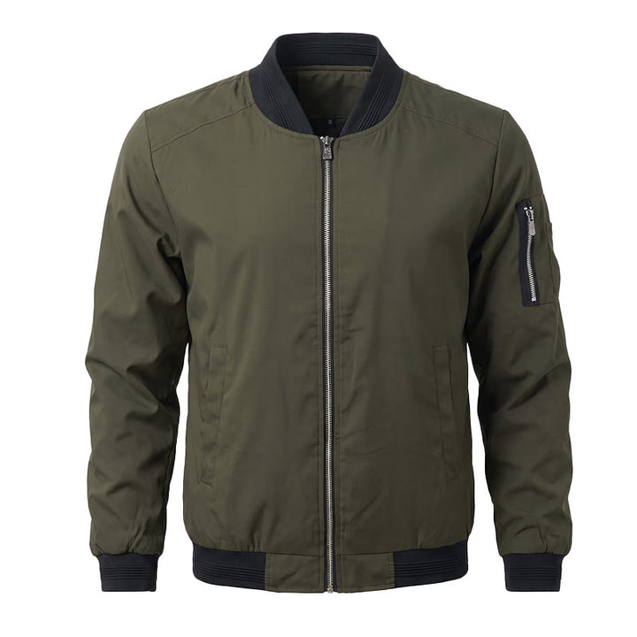 Veste bomber classique à col montant pour homme - Vert armée - 5XL - image 1