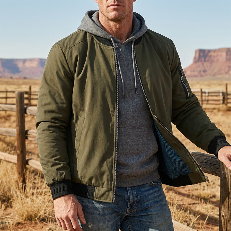 Veste bomber classique à col montant pour homme - image 0