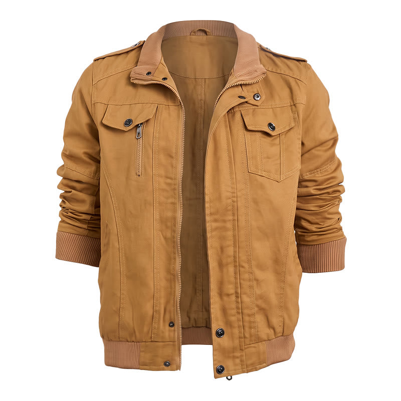 Veste cargo robuste multipoches pour homme - Kaki - 6XL - image 1