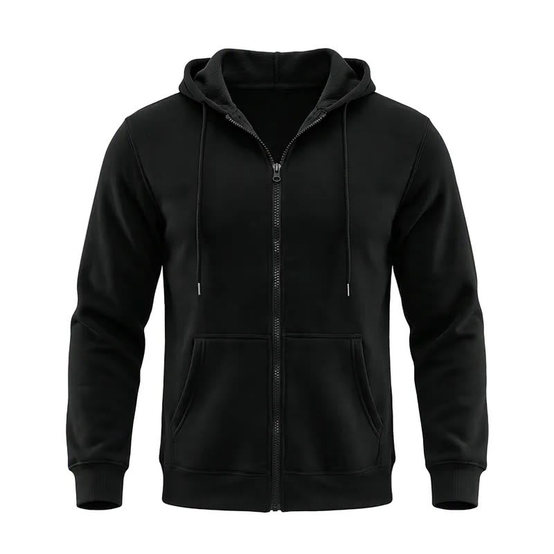 Veste à capuche polaire ample pour homme - Noir - 3XL - image 2