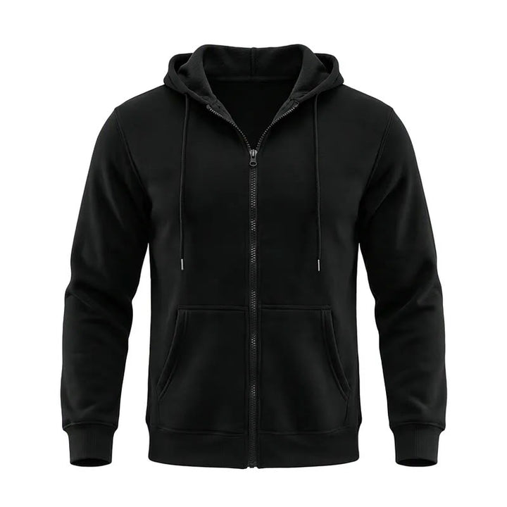 Veste à capuche polaire ample pour homme - Noir - 3XL - image 2