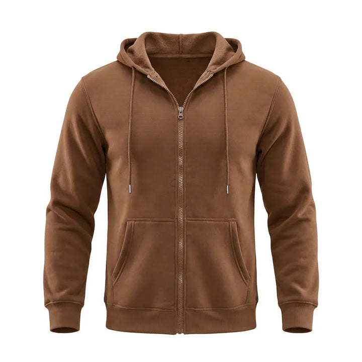Veste à capuche polaire ample pour homme - Café - 3XL - image 9