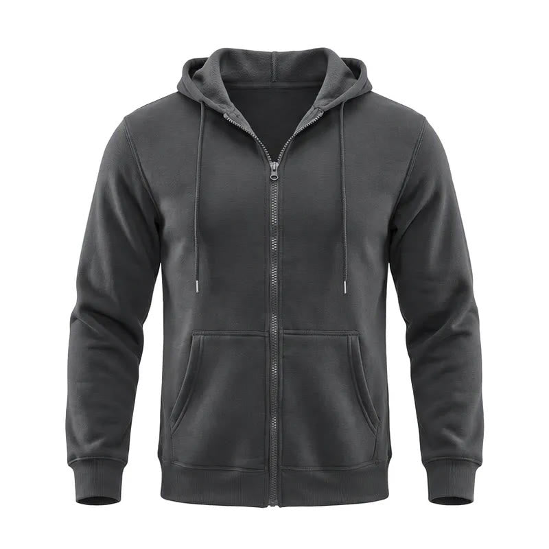 Veste à capuche polaire ample pour homme - Gris foncé - 3XL - image 6