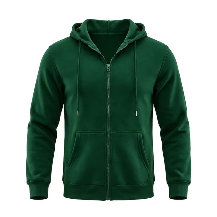Veste à capuche polaire ample pour homme - Vert foncé - 3XL - image 5