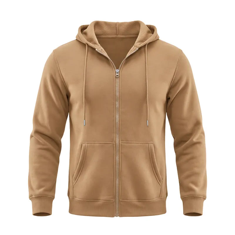 Veste à capuche polaire ample pour homme - Brun - 3XL - image 8