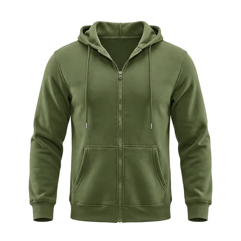 Veste à capuche polaire ample pour homme - Vert armée - 3XL - image 10