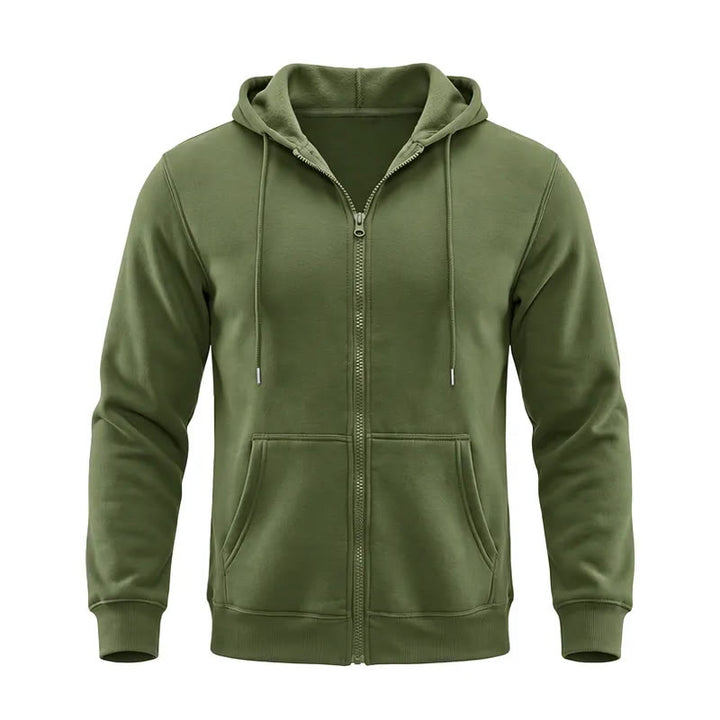 Veste à capuche polaire ample pour homme - Vert armée - 3XL - image 10