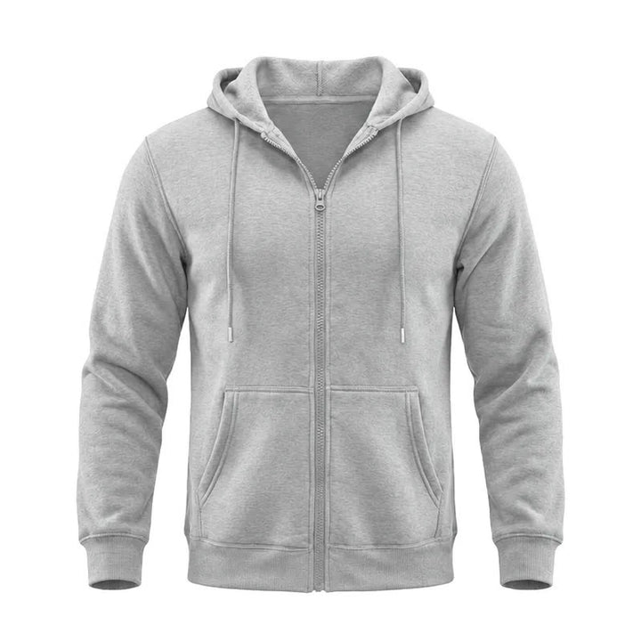 Veste à capuche polaire ample pour homme - Gris clair - 3XL - image 11
