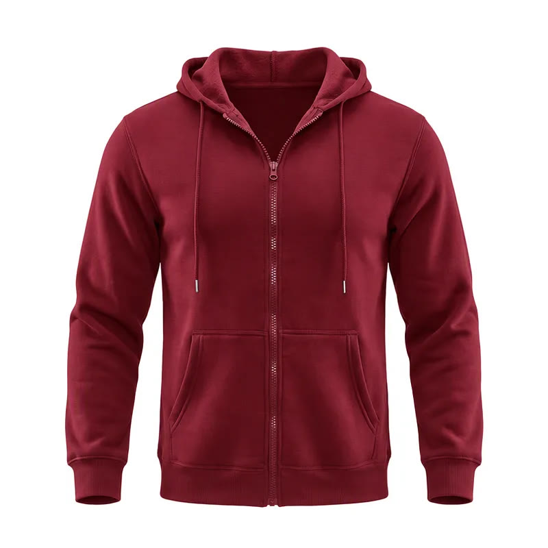 Veste à capuche polaire ample pour homme - Vin - 3XL - image 12