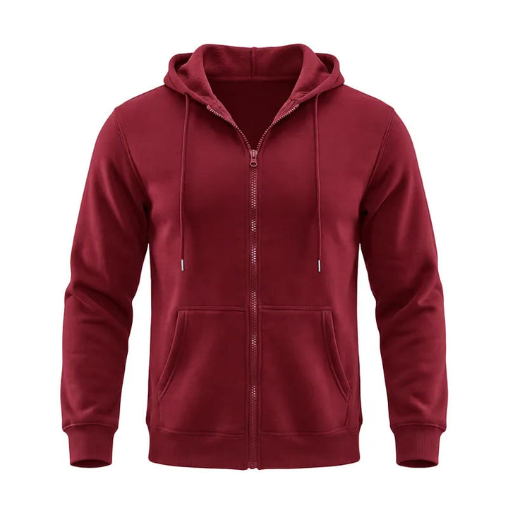 Veste à capuche polaire ample pour homme - Vin - 3XL - image 12