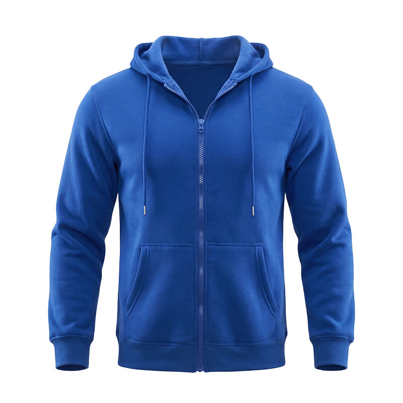 Veste à capuche polaire ample pour homme - Bleu royal - 3XL - image 1