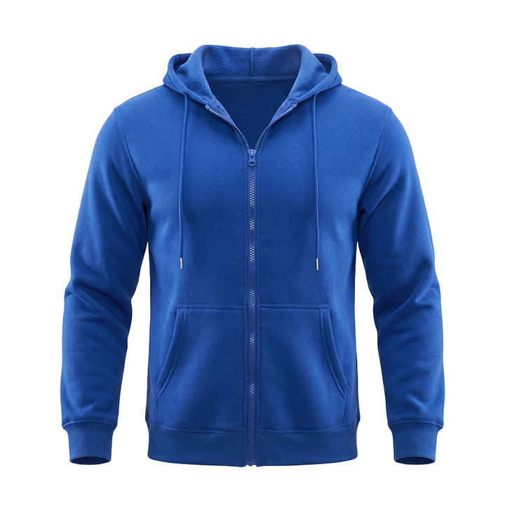 Veste à capuche polaire ample pour homme - Bleu royal - 3XL - image 1