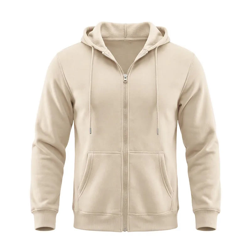 Veste à capuche polaire ample pour homme - Kaki - 3XL - image 14