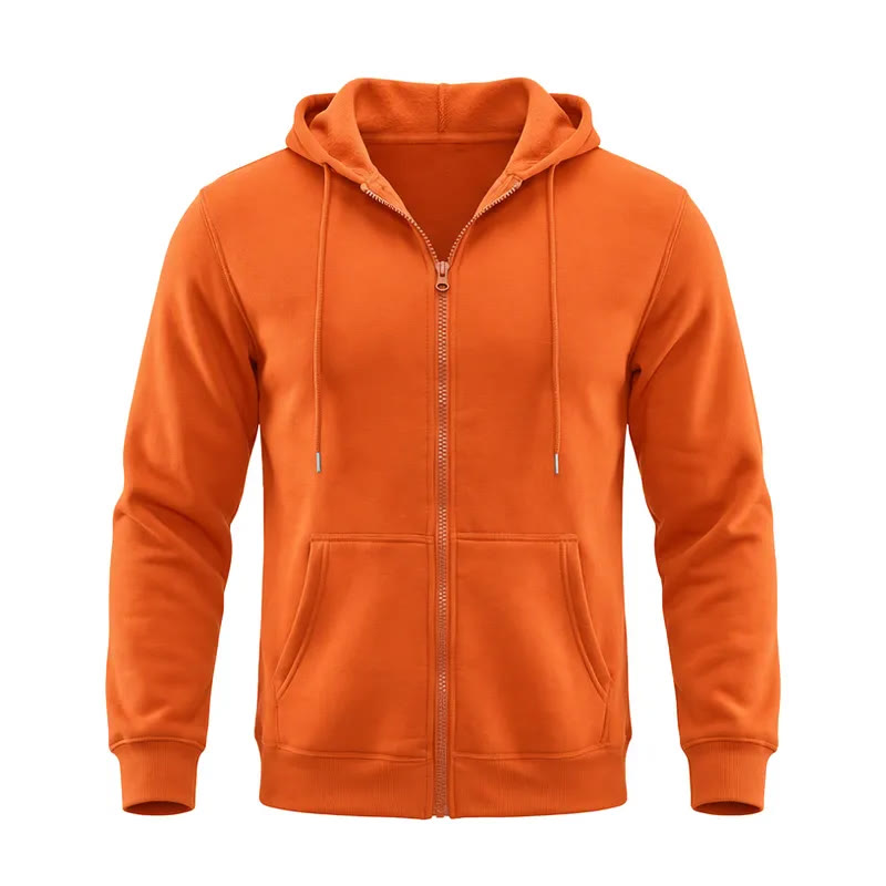 Veste à capuche polaire ample pour homme - Orange - 3XL - image 15