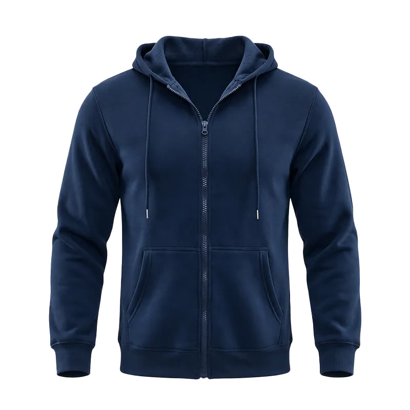 Veste à capuche polaire ample pour homme - Bleu marine - 3XL - image 13