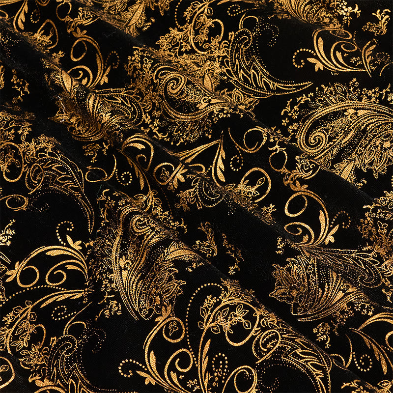 Blazer de luxe pour homme en jacquard floral doré - image 9