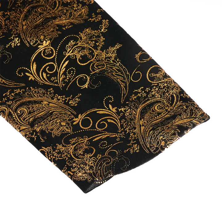 Blazer de luxe pour homme en jacquard floral doré - image 11