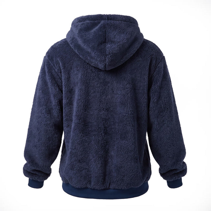 Manteau d'hiver à capuche zippé en polaire pour homme - image 19