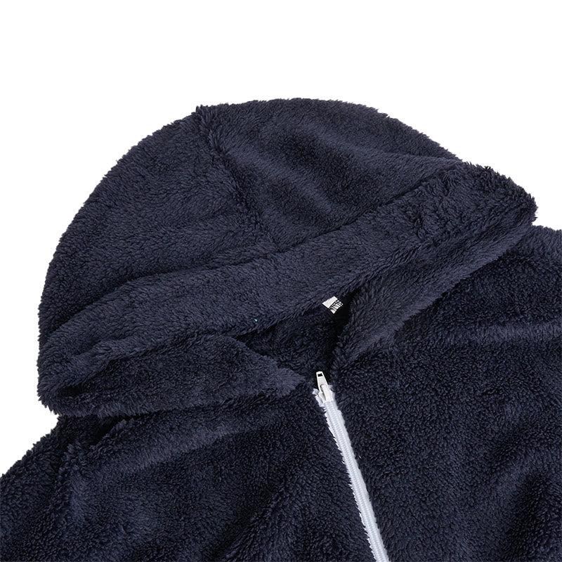 Manteau d'hiver à capuche zippé en polaire pour homme - image 14