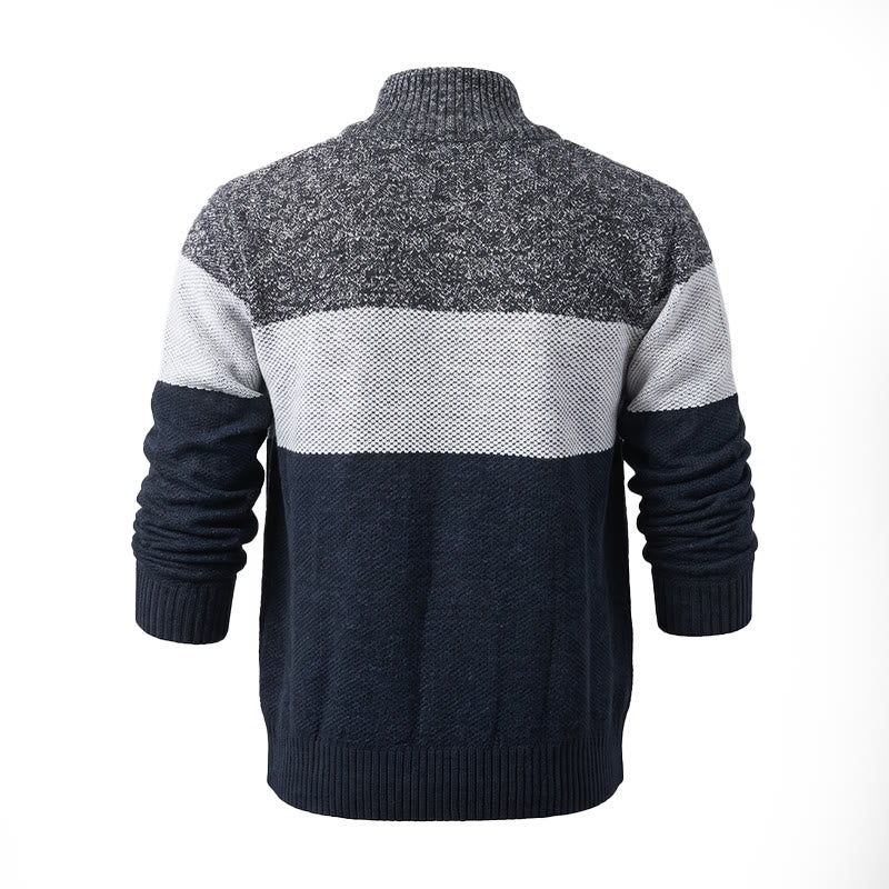 Gilet en maille doublé polaire à blocs de couleur pour homme - image 11