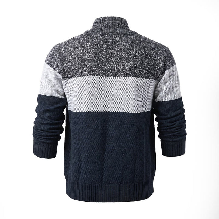 Gilet en maille doublé polaire à blocs de couleur pour homme - image 11