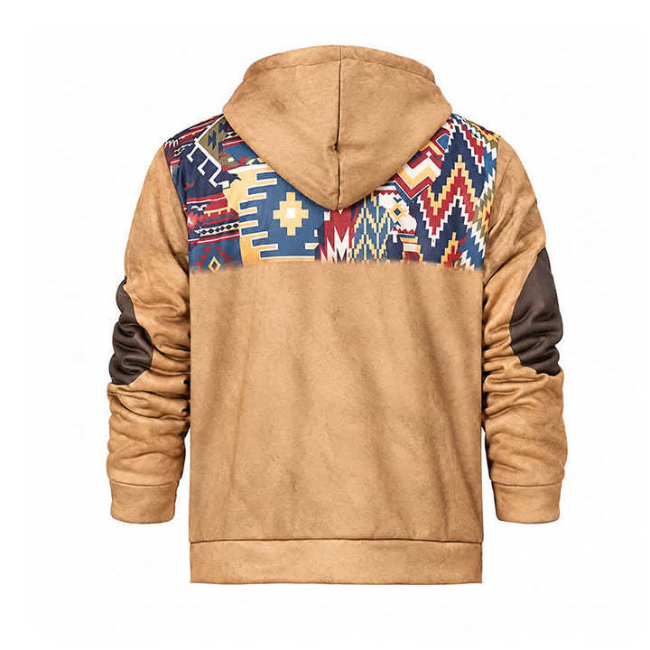 Veste à capuche chaude doublée polaire style western aztèque vintage pour homme - image 10