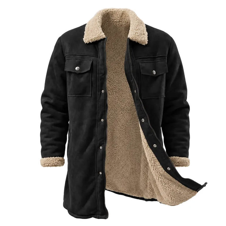 Manteau long western vintage à poches multiples pour homme - Noir - Uni - 3XL - image 12