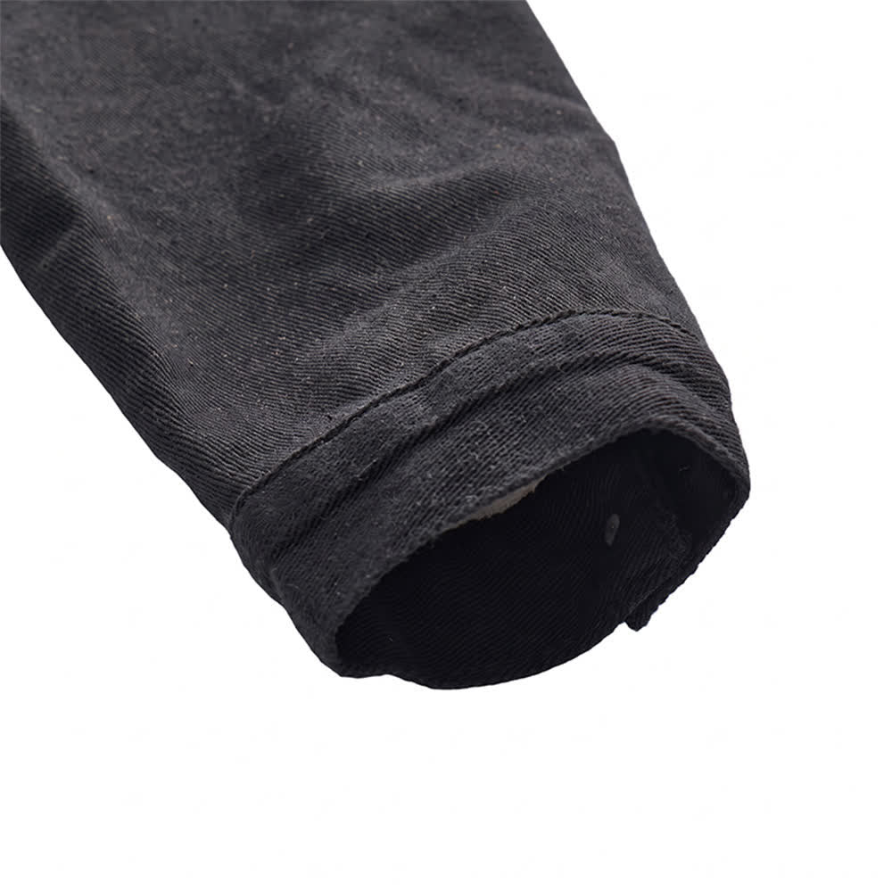 Veste trucker en jean chaud pour homme avec col en polaire - image 8
