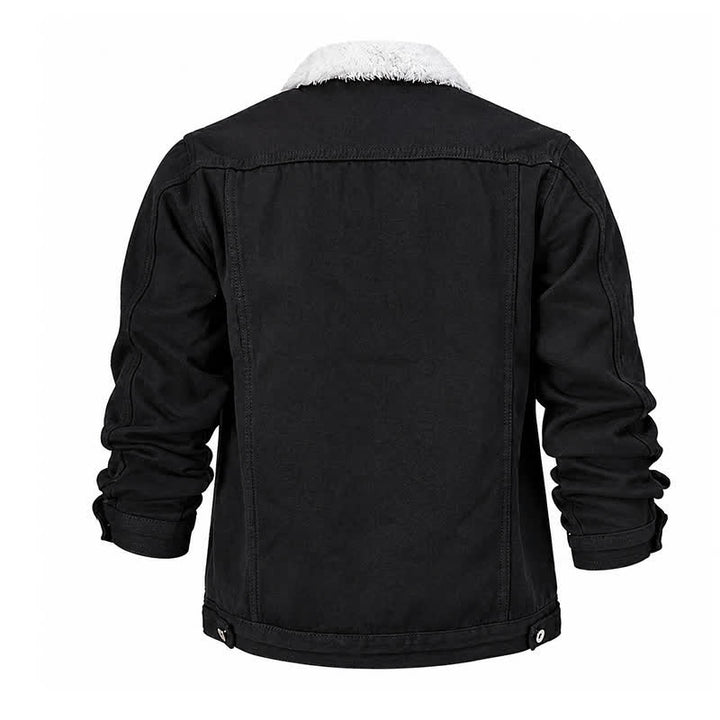 Veste trucker en jean chaud pour homme avec col en polaire - image 10