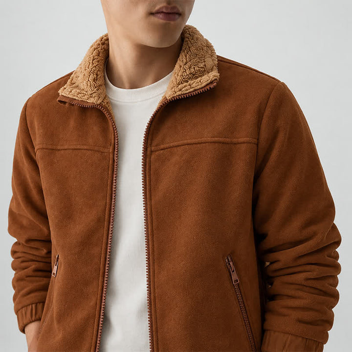 Veste thermique épaisse zippée pour homme, col montant, idéale pour l'hiver. - image 3