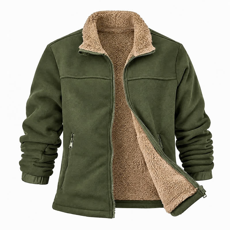 Veste thermique épaisse zippée pour homme, col montant, idéale pour l'hiver. - image 16
