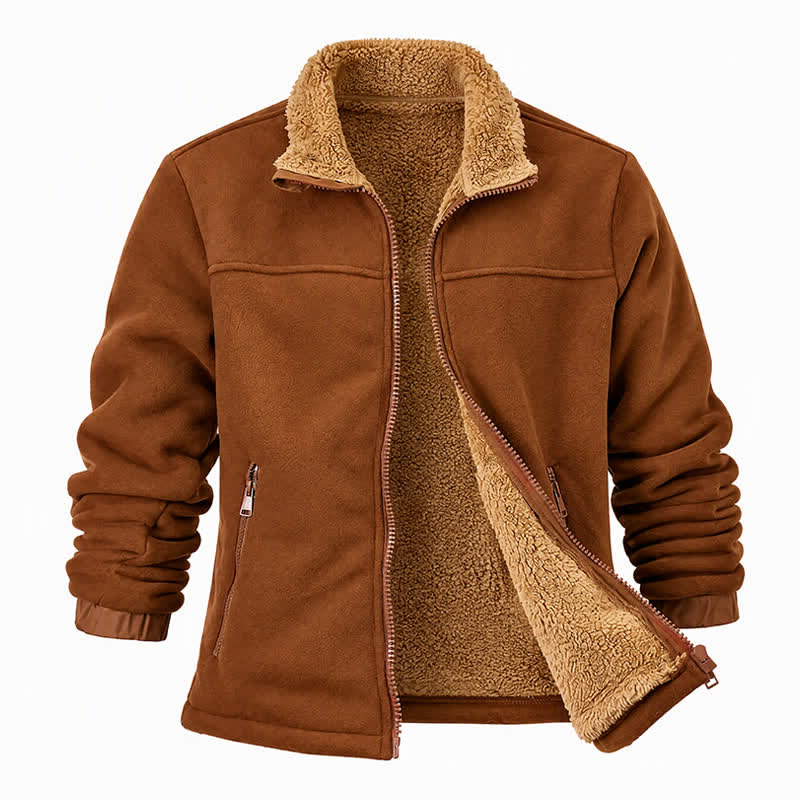 Veste thermique épaisse zippée pour homme, col montant, idéale pour l'hiver. - image 12
