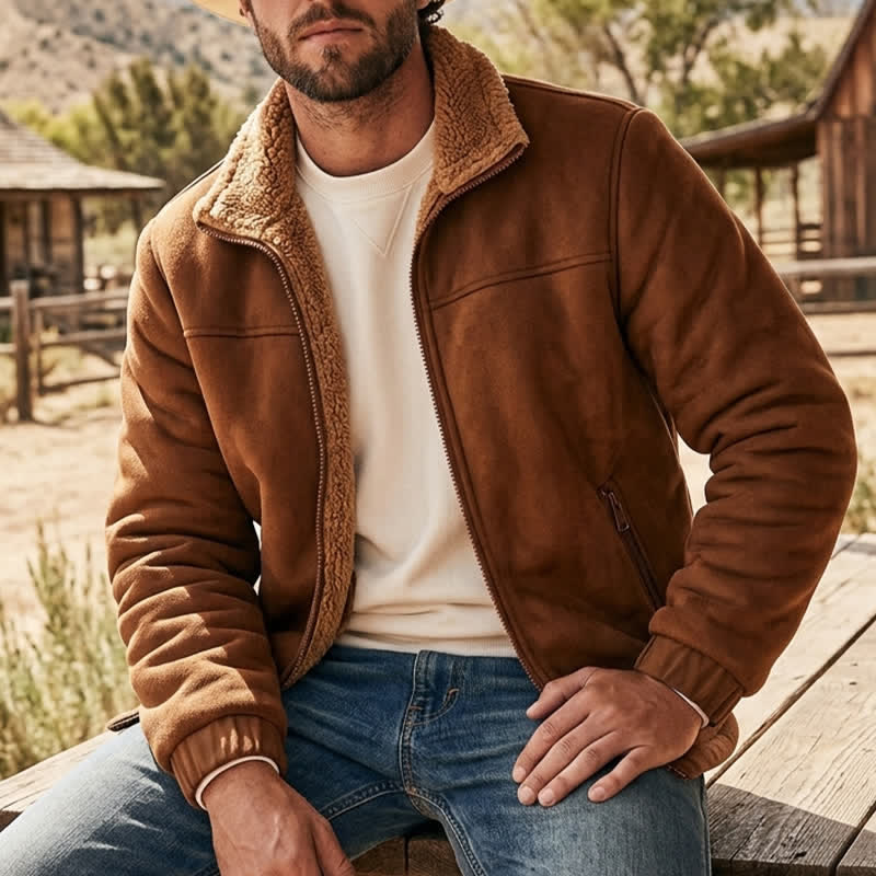 Veste thermique épaisse zippée pour homme, col montant, idéale pour l'hiver. - Caramel - 5XL - image 0