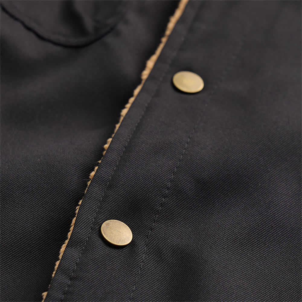 Veste western pour homme en toile à imprimé taureau et col montant - image 11