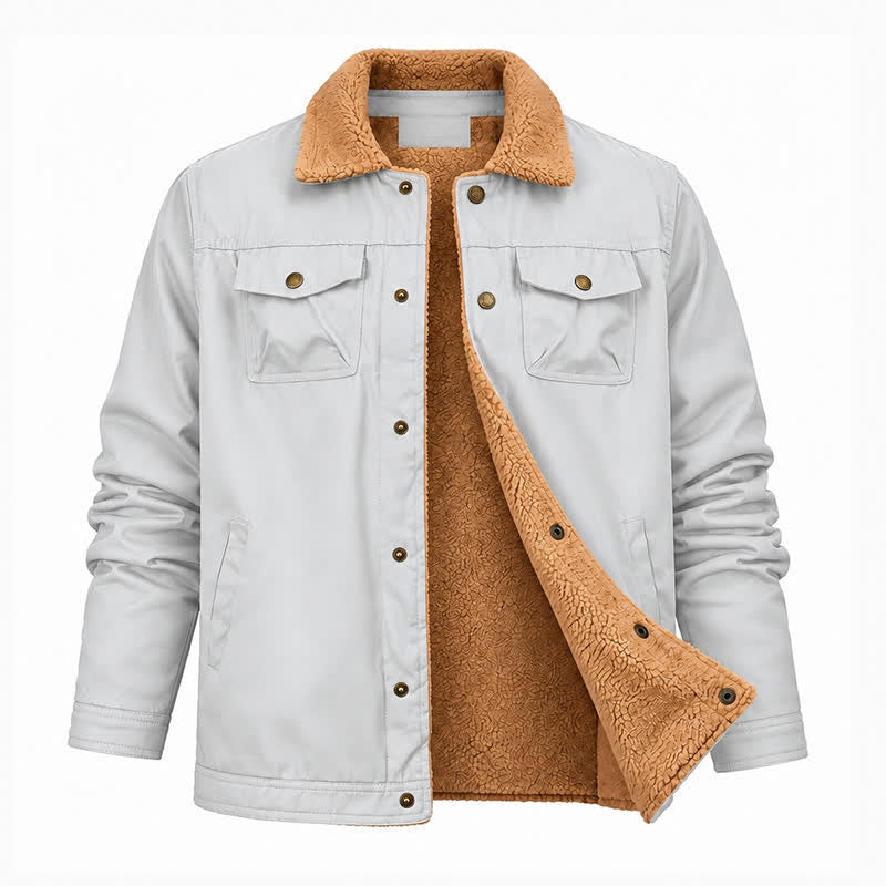 Veste de camionneur d'hiver vintage pour homme, épaisse et chaude en toile. - image 11