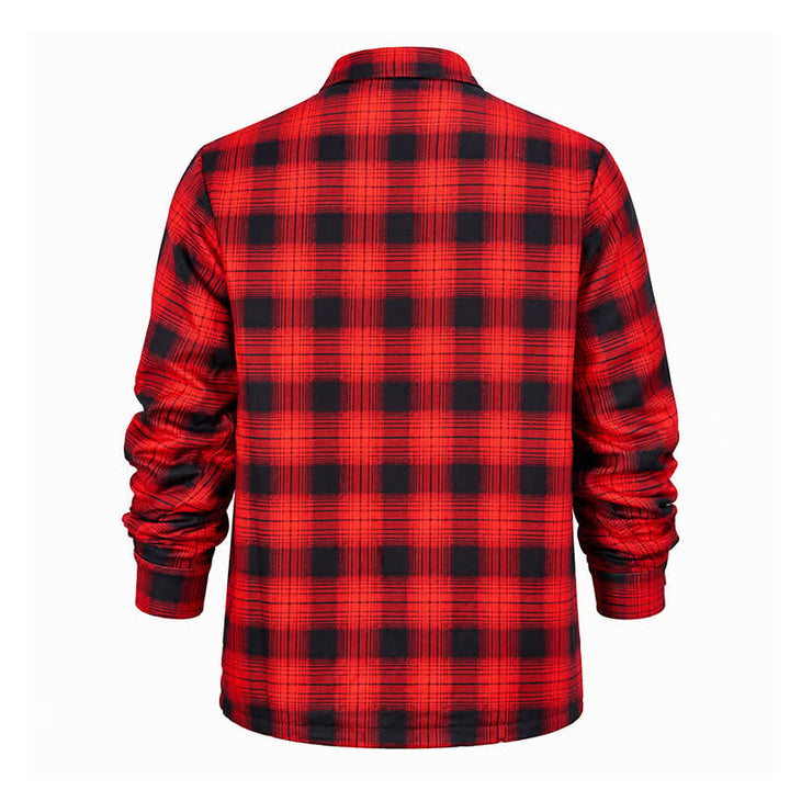 Veste de travail d'hiver épaisse à carreaux rouges pour homme - image 10
