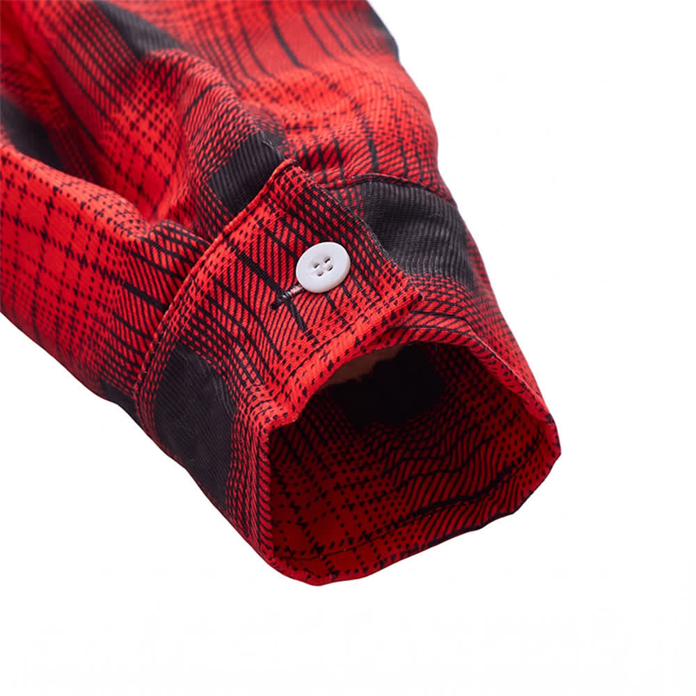 Veste de travail d'hiver épaisse à carreaux rouges pour homme - image 8