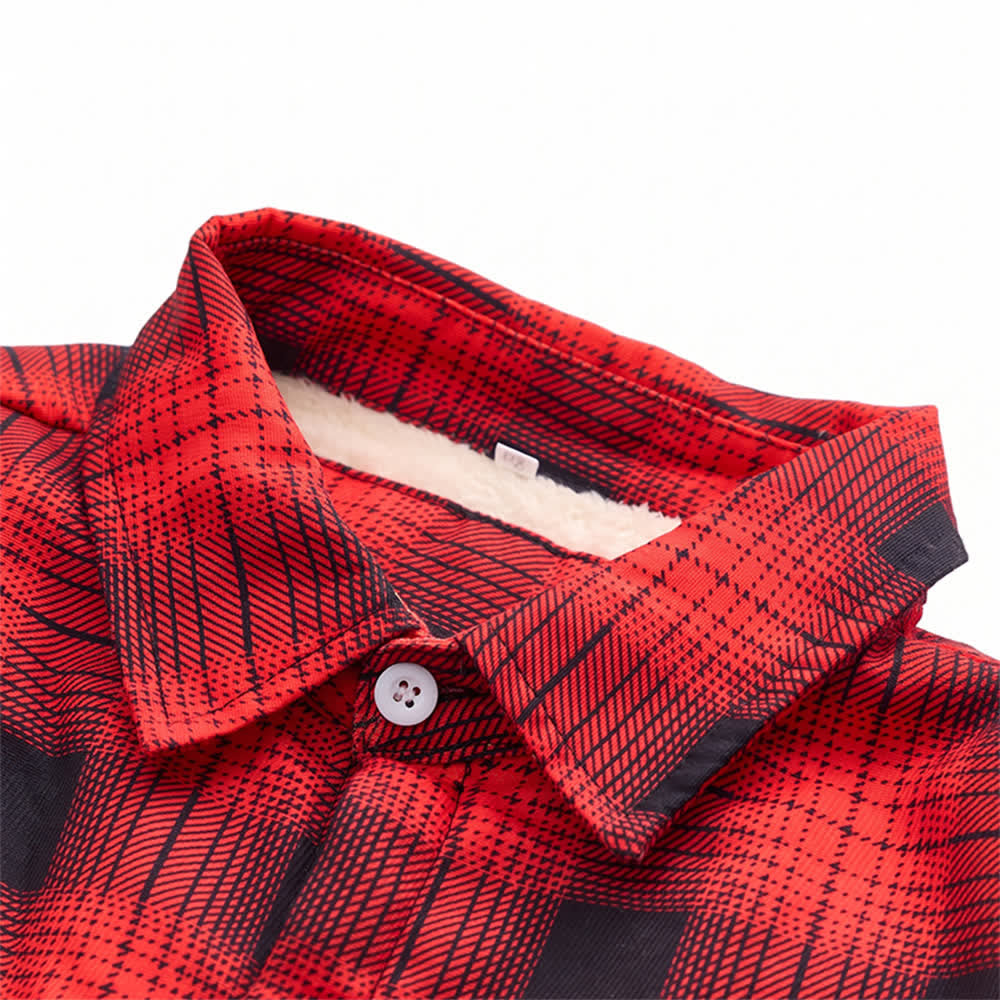 Veste de travail d'hiver épaisse à carreaux rouges pour homme - image 4