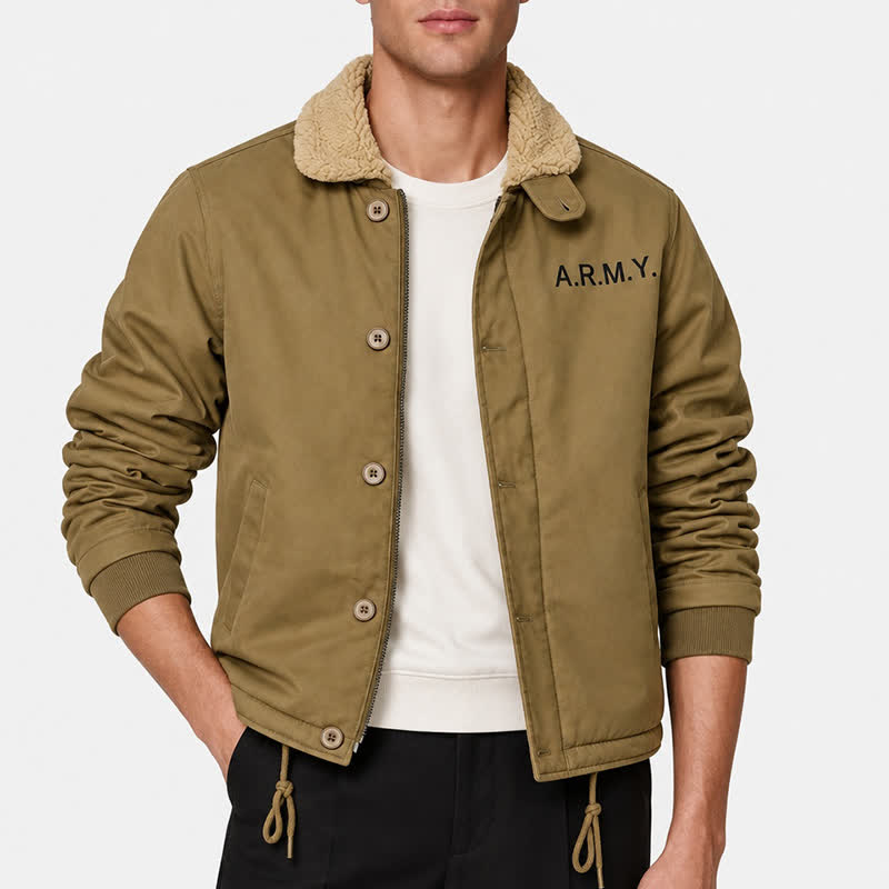 Veste militaire chaude pour homme, style bomber d'hiver - image 1