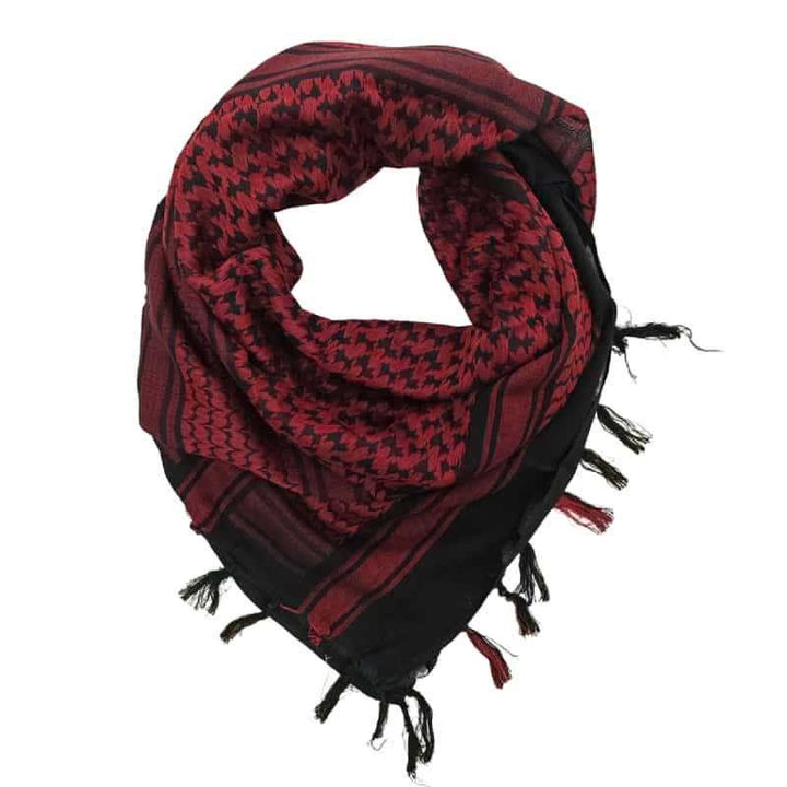 Foulard léger à motif pied-de-poule, style tactique désertique - Noir et rouge - image 16
