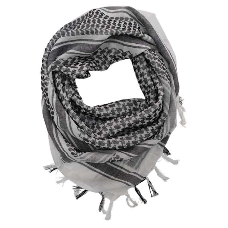 Foulard léger à motif pied-de-poule, style tactique désertique - Noir et blanc - image 9