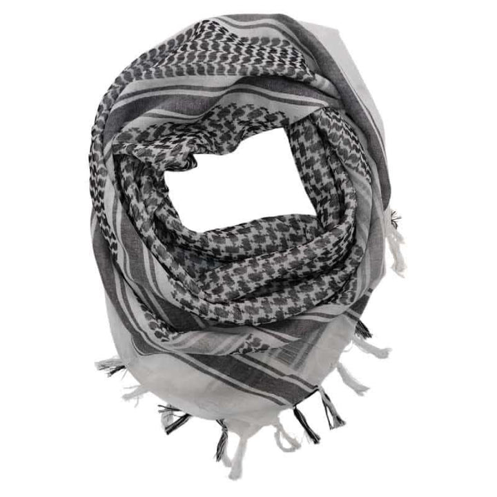 Foulard léger à motif pied-de-poule, style tactique désertique - Noir et blanc - image 9