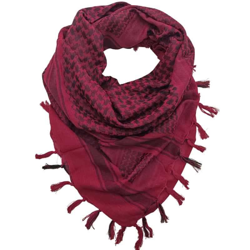 Foulard léger à motif pied-de-poule, style tactique désertique - Rouge - image 15