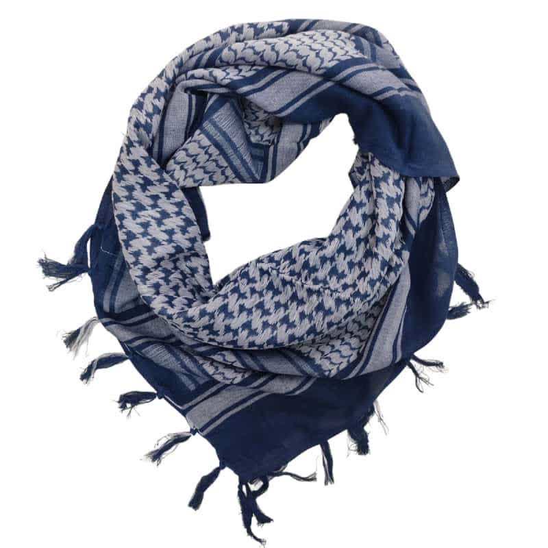 Foulard léger à motif pied-de-poule, style tactique désertique - Bleu et blanc - image 18