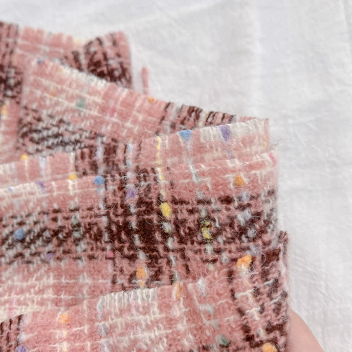 Écharpe d'hiver douce et colorée à carreaux confettis et franges - image 7