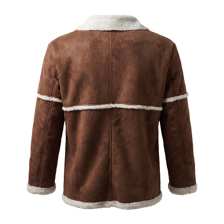 Manteau en peau lainée style britannique pour hommes - image 9