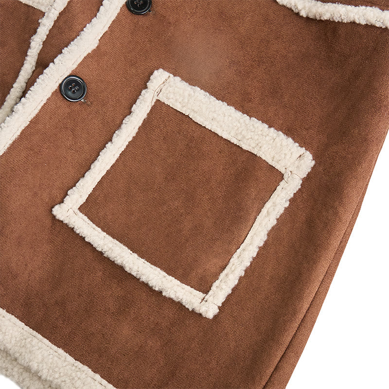 Manteau en peau lainée style britannique pour hommes - image 6