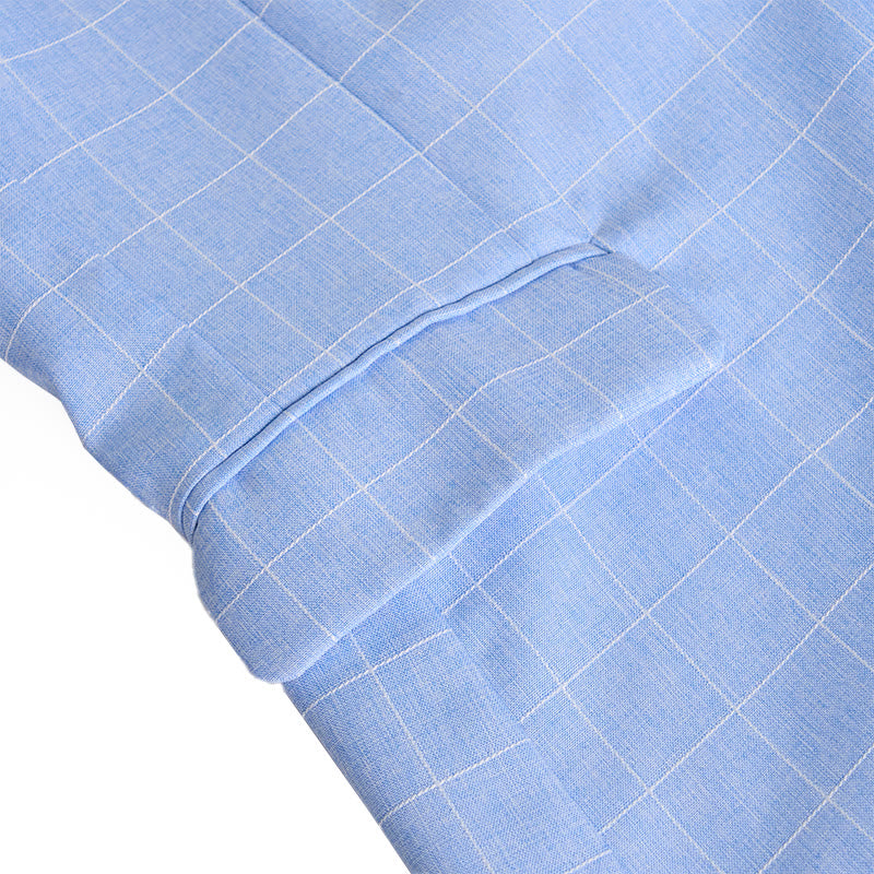 Blazer d'affaires à carreaux bleu clair pour homme - image 4