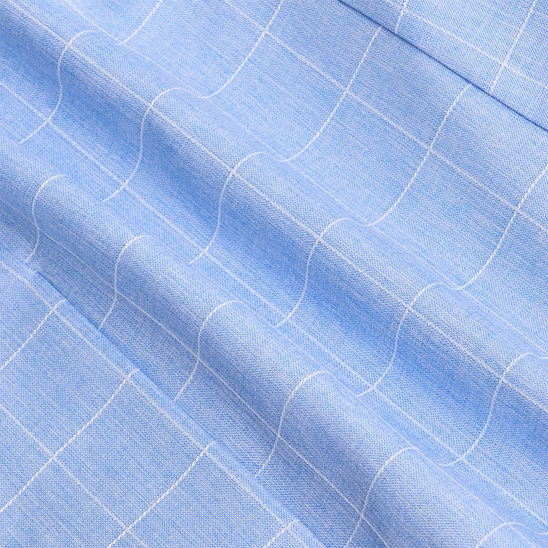 Blazer d'affaires à carreaux bleu clair pour homme - image 6