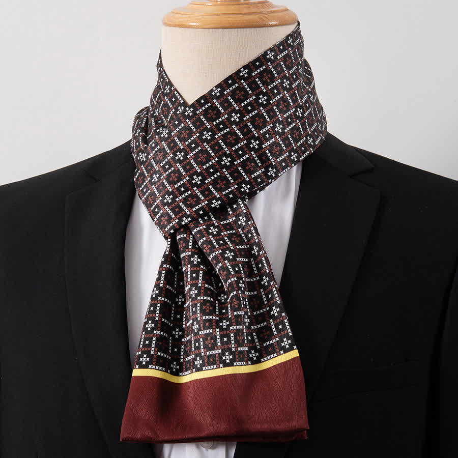 Écharpe Ascot fine pour homme, aspect soie, idéale pour les affaires. - Style n° 22 - image 22